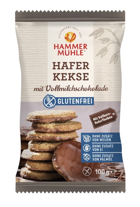 Hammermühle Haferkekse mit Schokolade Glutenfrei 100g